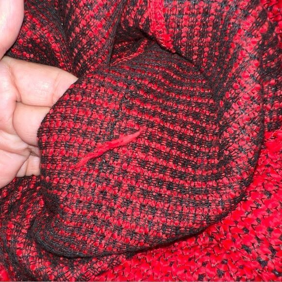 New! MULTIPLES Three Quarters Sleeve Cowl Collar Sharkbite Hem Red Sweater Sz XL - Picture 10 of 14